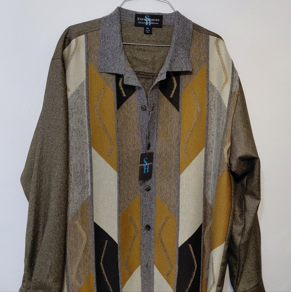 STEVE HARVEY Men's  Celebrity Edition Neutral  Long Sleeve Shirt - XL - Picture 2 of 9